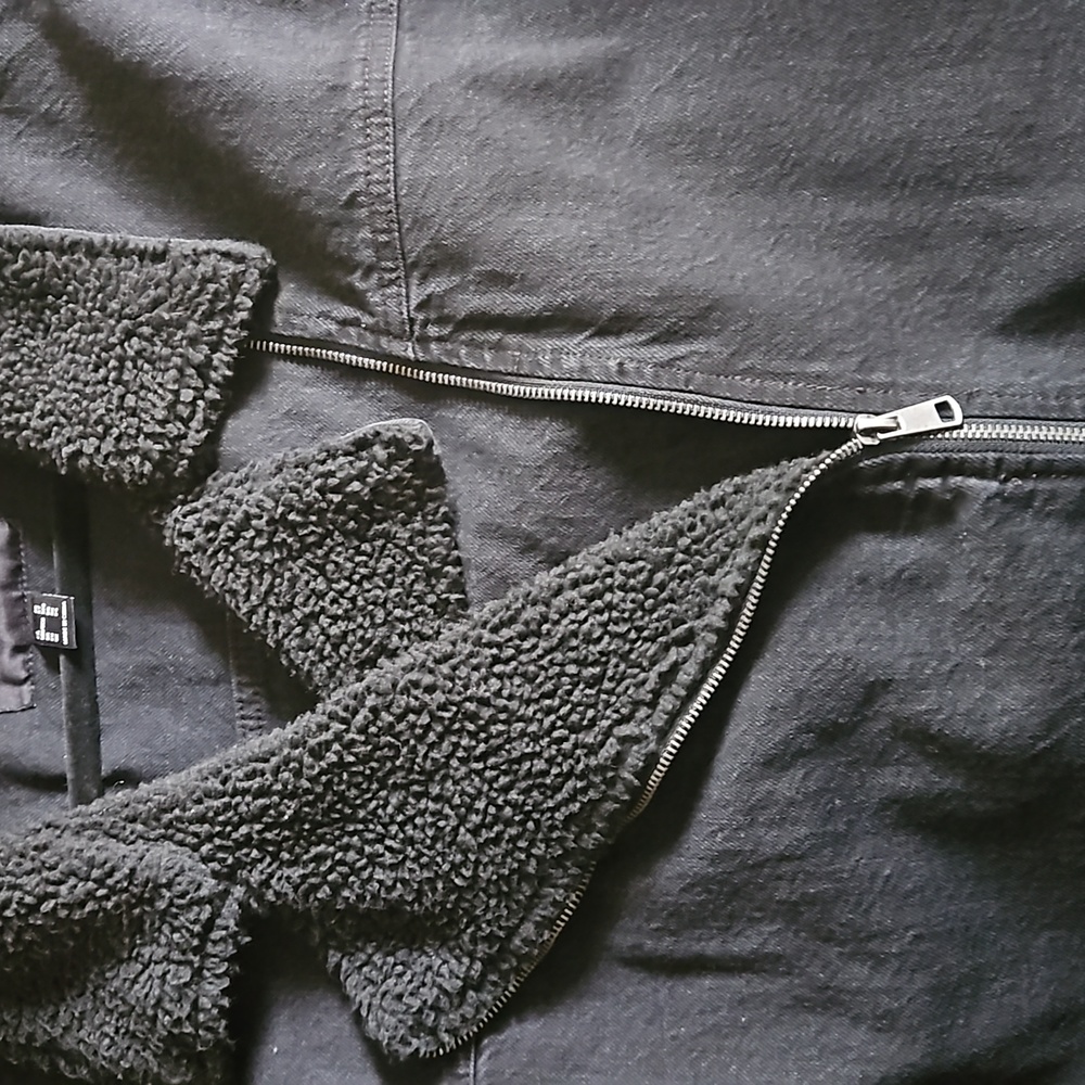 Forever 21 Black Denim Bomber Jacket - Picture 5 of 6